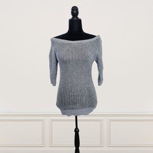 Blue / Gray Hollister Women Pullover Off-Shoulder Sweater / Knitwear